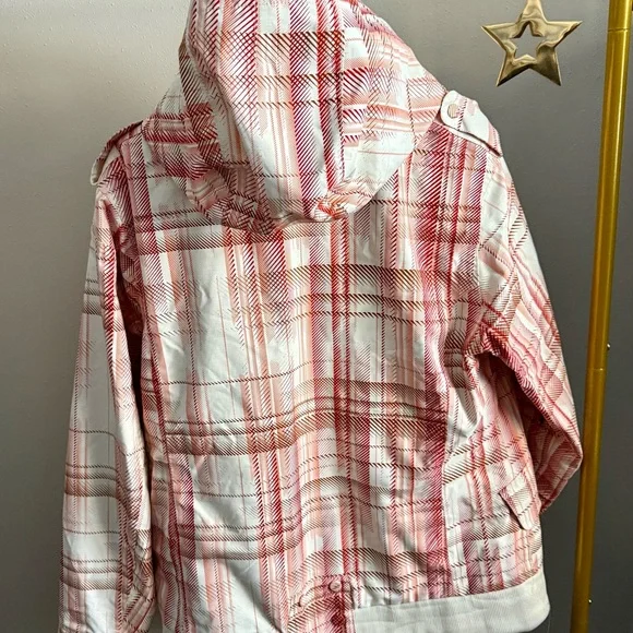 Oakley Red White Plaid Ski Jacket Size LY2K Ski Core Snowboard Coat